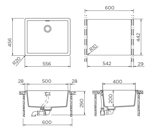 Кухонная мойка BROOKLYN 60 CRISTALITE 700991 SCHOCK от магазина ЛесКонПром.ру