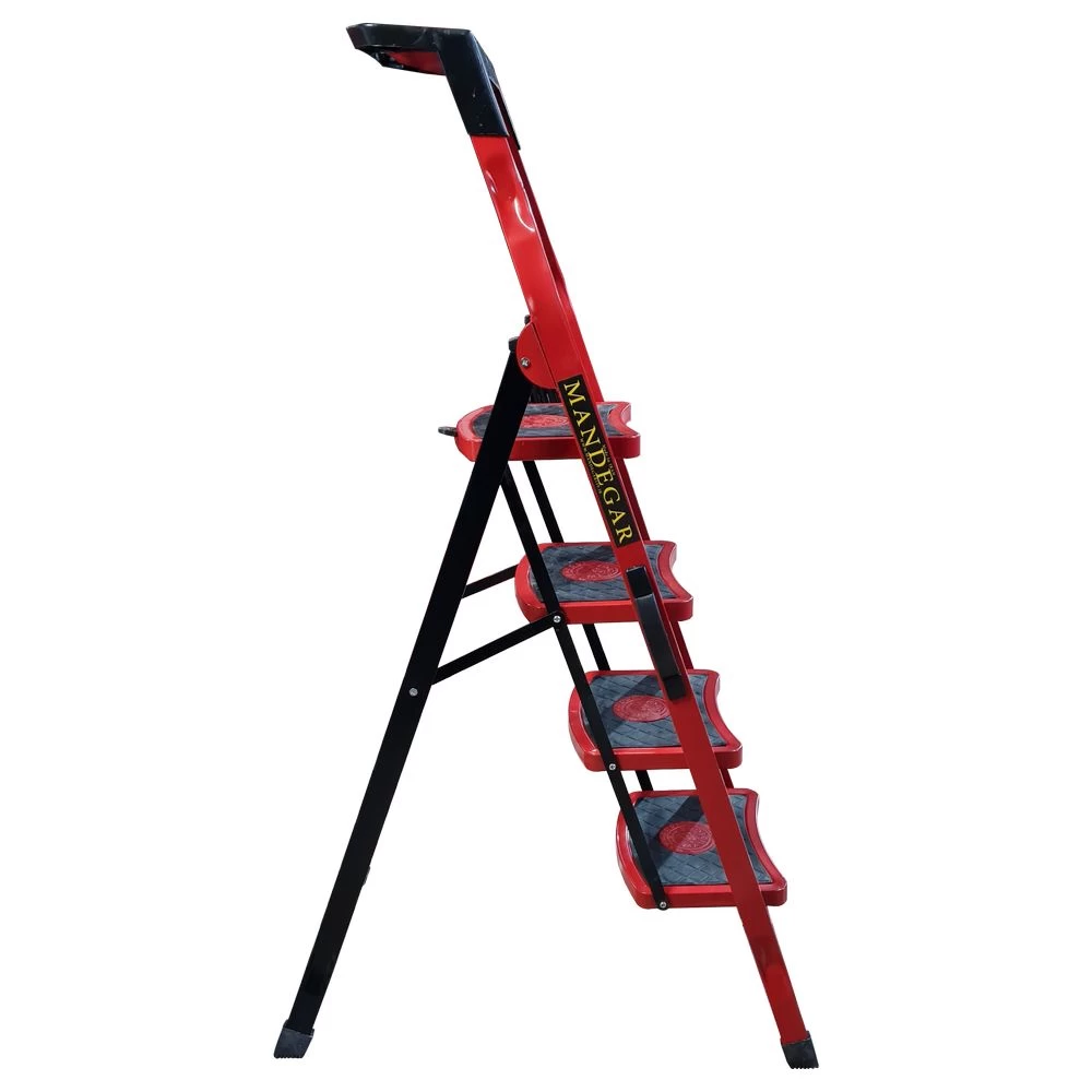 Стремянка стальная с 7 широкими ступенями SAMA оранжевого цвета (арт.S-7О) от магазина ЛесКонПром.ру