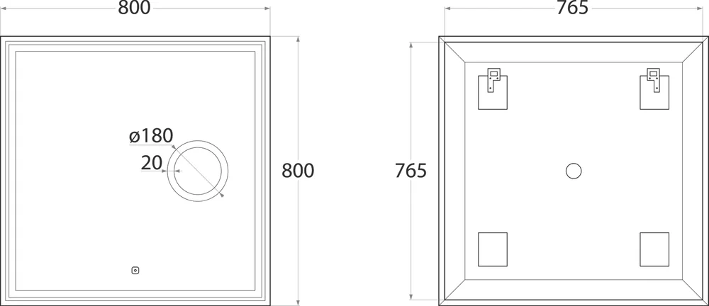 Зеркало Art&Max Monza 80х80 от магазина ЛесКонПром.ру