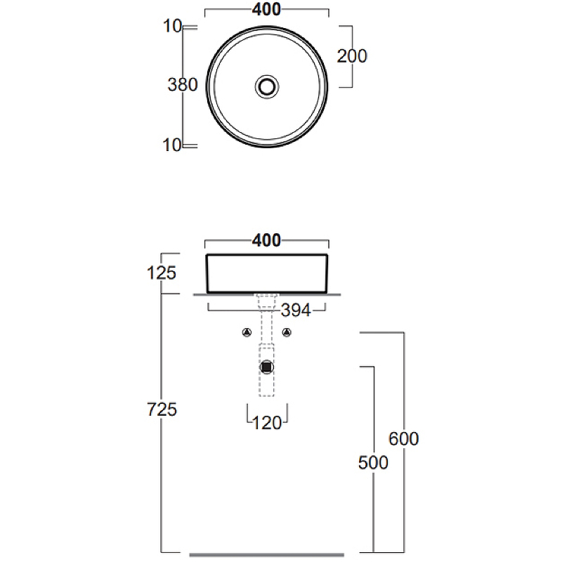 Раковина-чаша Simas Folio 40 FO01bi Белая от магазина ЛесКонПром.ру
