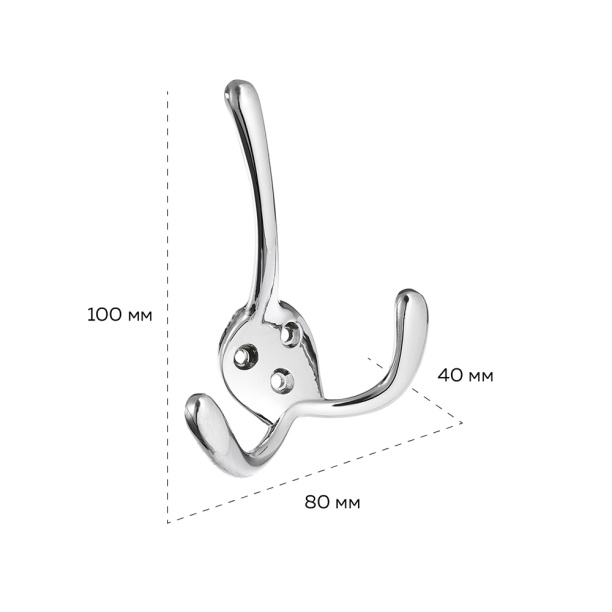 Крючок мебельный KERRON 0140 хром от магазина ЛесКонПром.ру