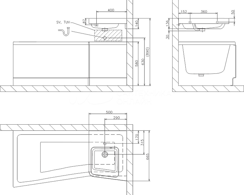 Раковина Ravak Be Happy II 50 L XJAL1100001 Белая от магазина ЛесКонПром.ру
