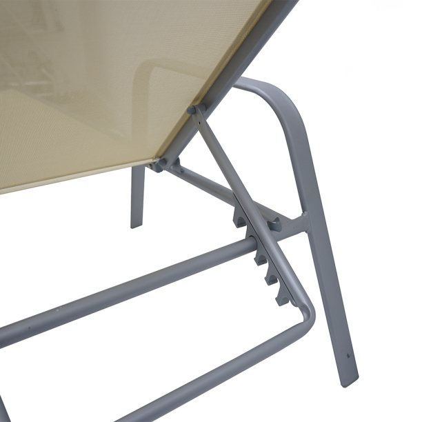 Шезлонг металлический 193x53x31 см с текстиленом от магазина ЛесКонПром.ру