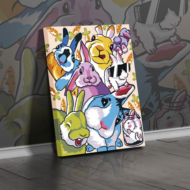 Канвас 40х50 см Кролики от магазина ЛесКонПром.ру