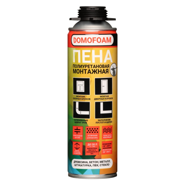 Монтажная пена профессиональная DOMOFOAM всесезонная 450 мл от магазина ЛесКонПром.ру