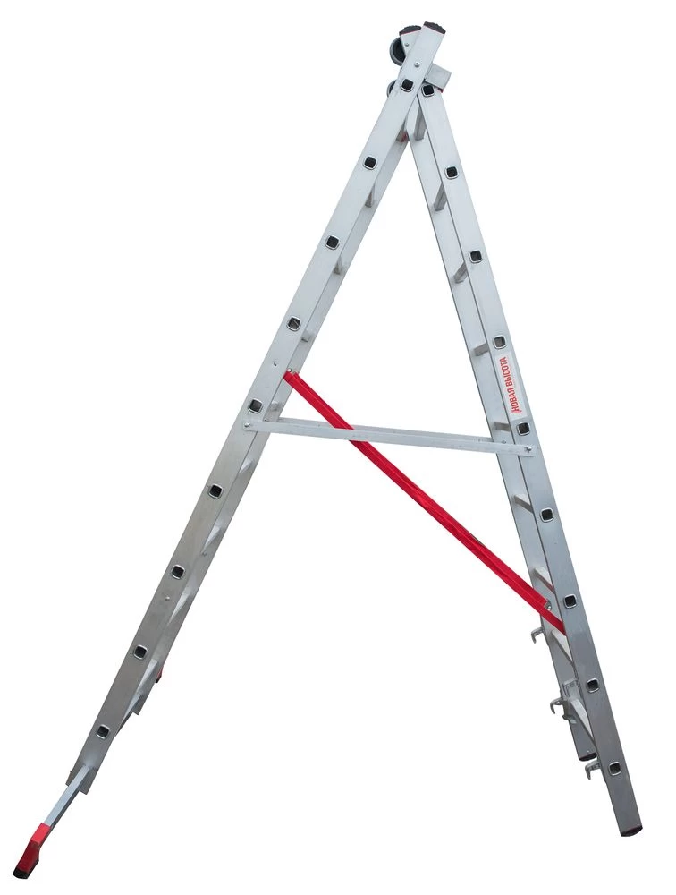 Лестница алюминиевая двухсекционная индустриальная Новая Высота 2x6 арт. 5220206 от магазина ЛесКонПром.ру