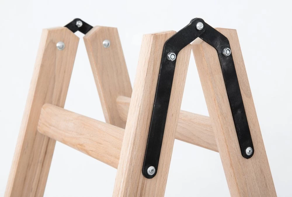 Стремянка двухсторонняя деревянная с перекладинами Hoz-Block Маляр 2х6 ступеней (арт. СДДМ-6) от магазина ЛесКонПром.ру