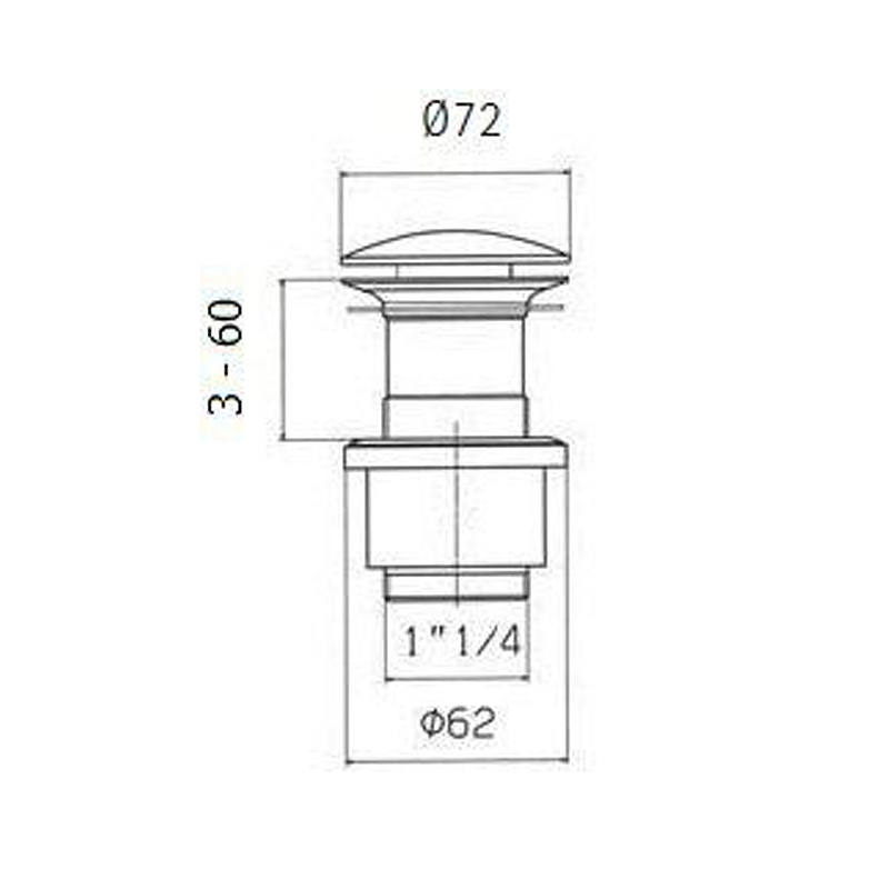 Донный клапан Kaiser 8037 click-clack Хром от магазина ЛесКонПром.ру