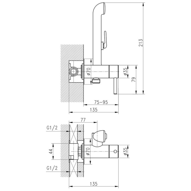 Гигиенический душ Milardo встраиваемый от магазина ЛесКонПром.ру