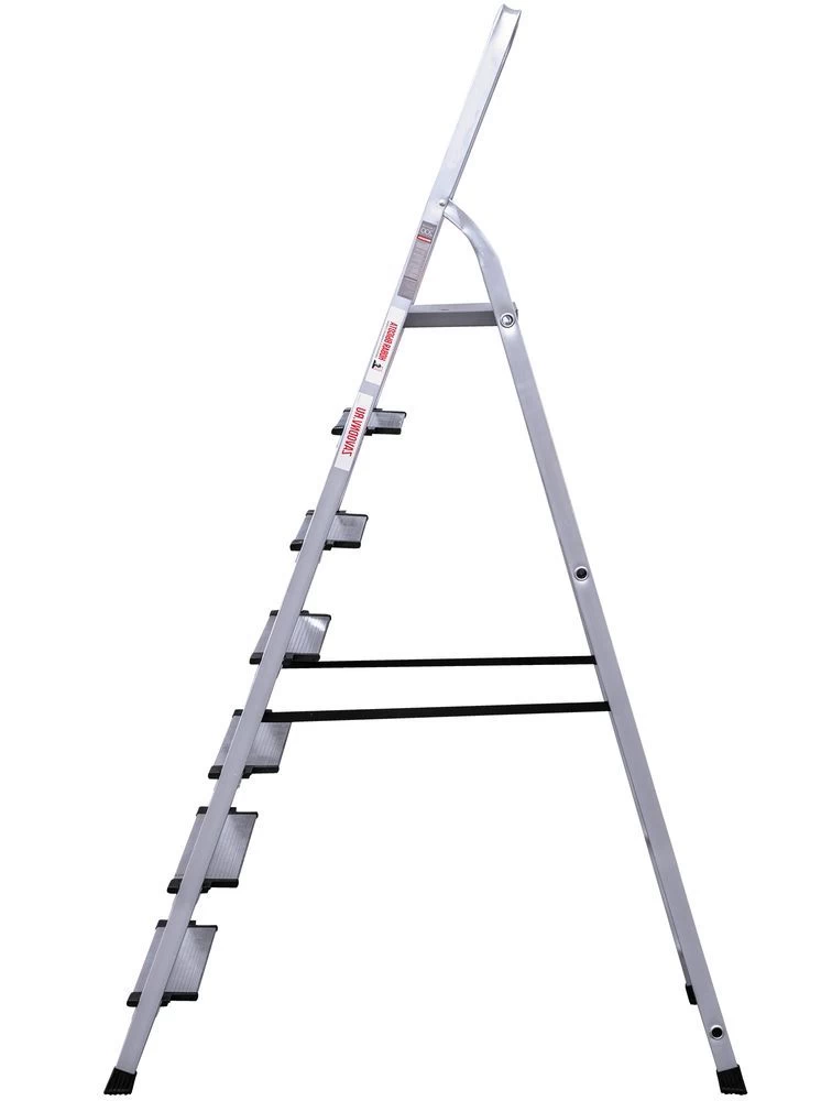 Стремянка алюминиевая с широкой ступенью Новая Высота 7 ступеней (арт. 2117107) от магазина ЛесКонПром.ру