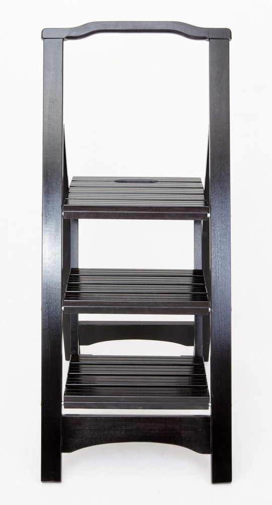 Стремянка деревянная с широкими ступенями Hoz-Block Микки 3 ступени Черная (арт. СДМ-3Ч) от магазина ЛесКонПром.ру