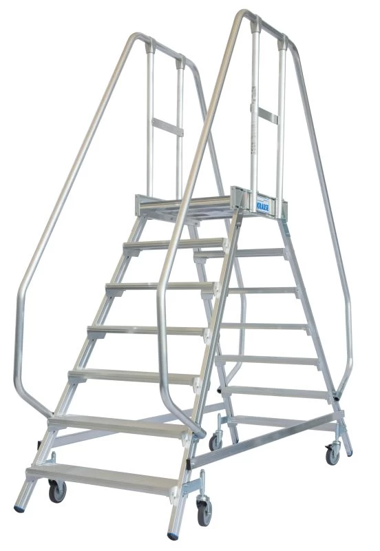 Двухсторонняя передвижная лестница с платформой STABILO 2Х7 ступеней KRAUSE арт.820273 от магазина ЛесКонПром.ру