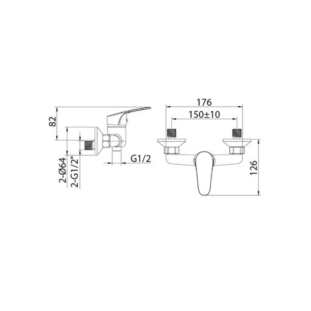 Смеситель для душа Milardo Simp хром от магазина ЛесКонПром.ру