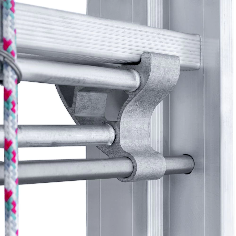 Лестница алюминиевая двухсекционная индустриальная с тросом Новая Высота 2х18 арт. 5240218 от магазина ЛесКонПром.ру