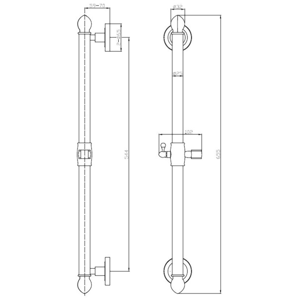 Штанга для душа Esko бронза от магазина ЛесКонПром.ру
