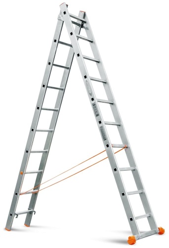 Двухсекционная алюминиевая лестница КЛАССИК 2х10 ступеней Эйфель от магазина ЛесКонПром.ру
