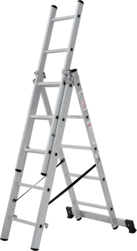 Лестница алюминиевая трехсекционная Новая Высота 3x5 арт. 1230305 от магазина ЛесКонПром.ру
