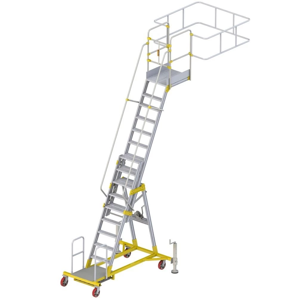 Алюминиевая промышленная платформа 9 ступеней CAGSAN односторонняя с регулировкой по высоте (арт.YP300) от магазина ЛесКонПром.ру