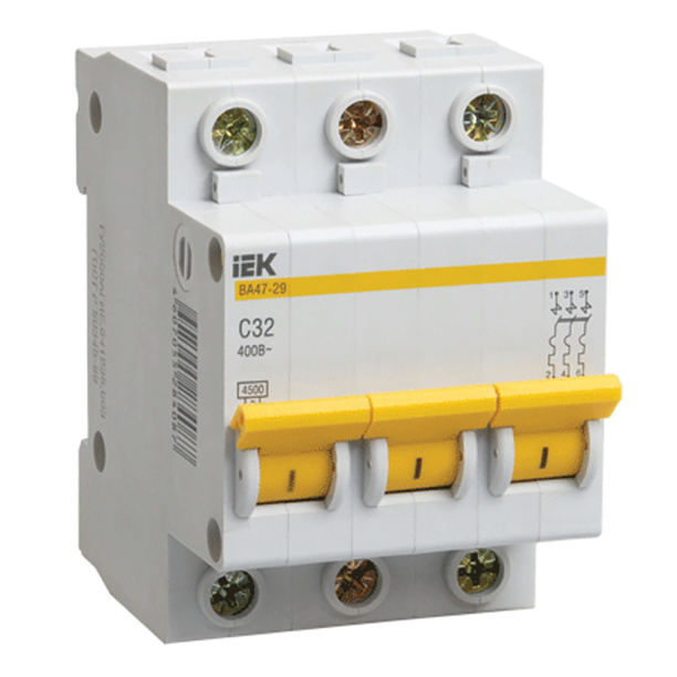 Выключатель автоматический IEK 3п 32 А B от магазина ЛесКонПром.ру