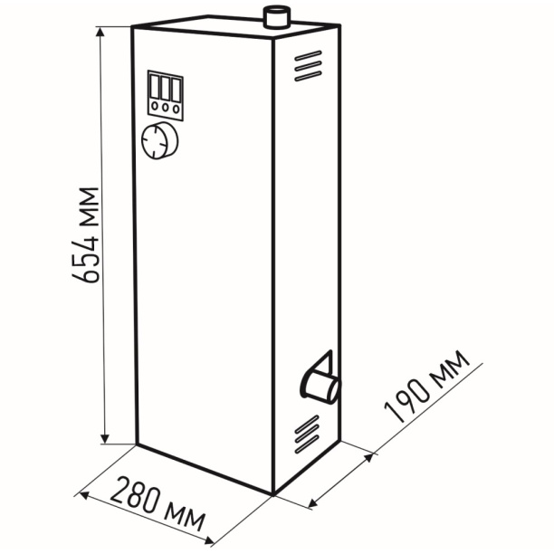 Котел электрический УралПром ЭВПМ-9 кВт 380 В от магазина ЛесКонПром.ру
