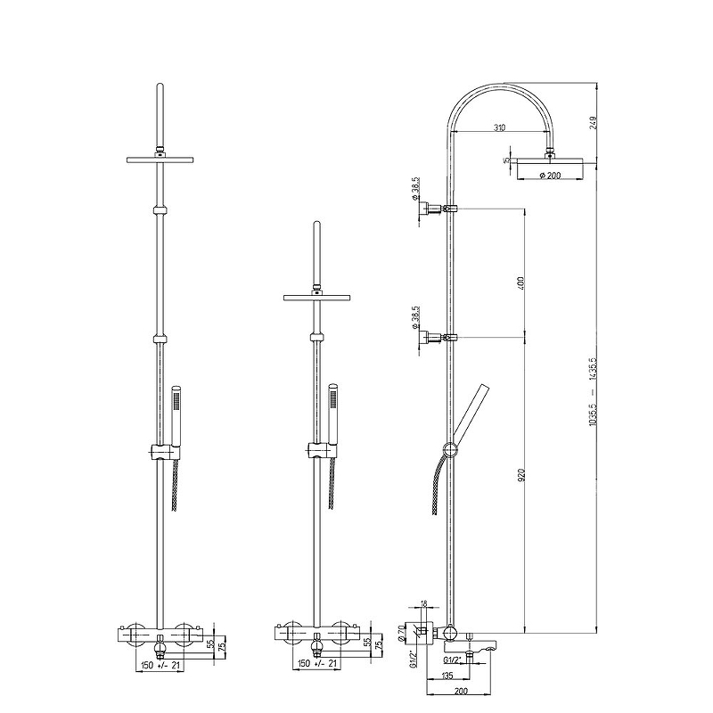 Душевая система Paini Cox 78CR687TH1KM Хром от магазина ЛесКонПром.ру