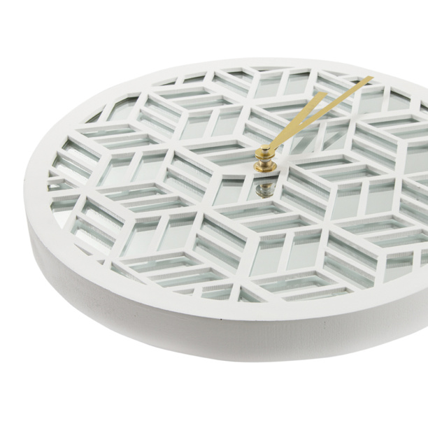 Часы настенные Узоры белые d29 см от магазина ЛесКонПром.ру