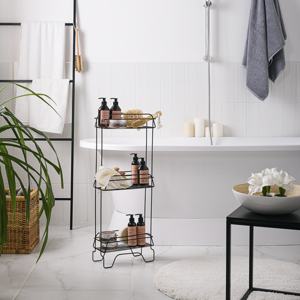 Этажерка для ванной ЧМЗ 3-ярусная сталь черная от магазина ЛесКонПром.ру