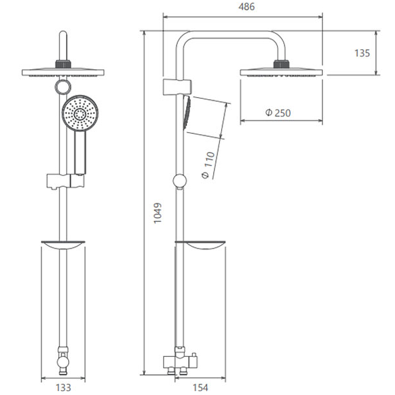 Душевая система Shouder Delta 9062504 Хром от магазина ЛесКонПром.ру