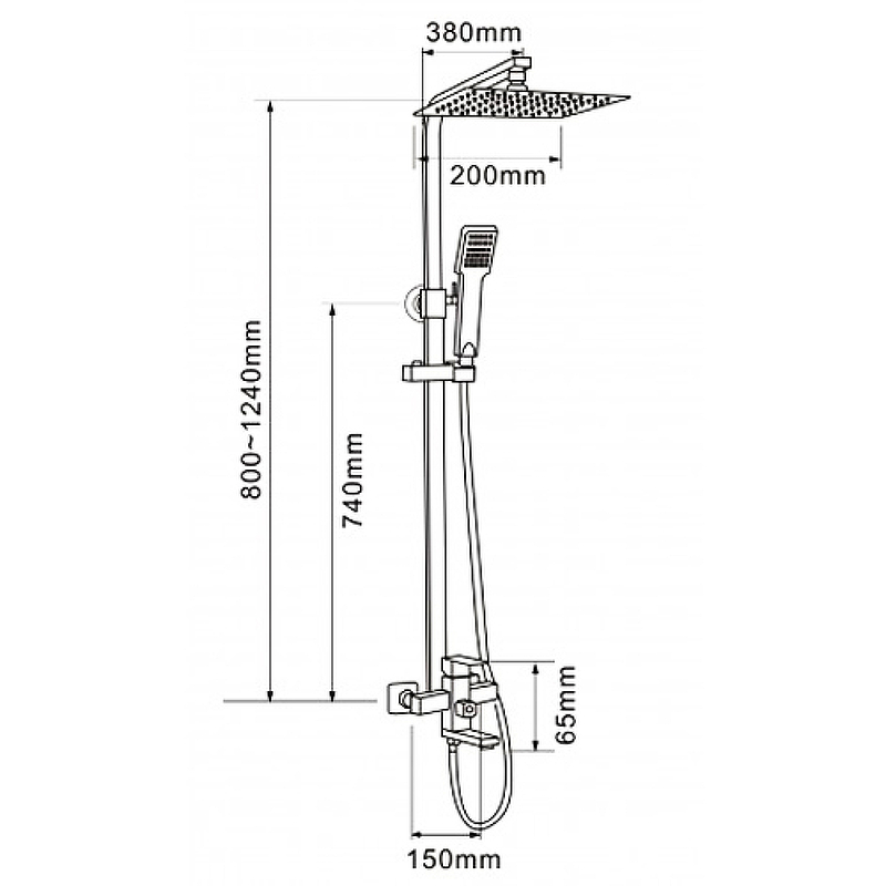 Душевая система Melana F1005 Сатин от магазина ЛесКонПром.ру