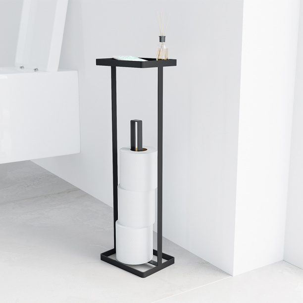 Держатель для запасных рулонов Mart Overtop напольный черный от магазина ЛесКонПром.ру