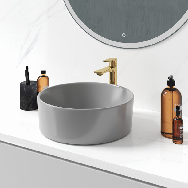 Раковина на столешницу GROSSMAN d40 см матовый серый от магазина ЛесКонПром.ру