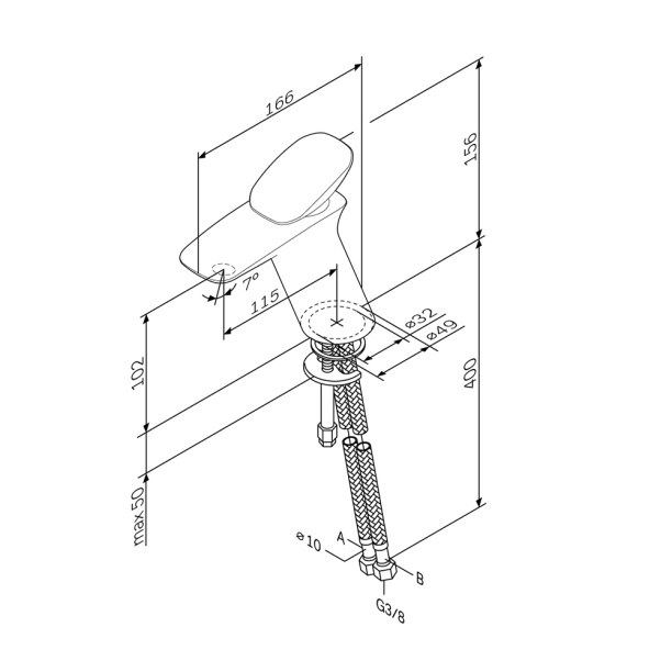 Смеситель для раковины Damixa Jupiter черный от магазина ЛесКонПром.ру