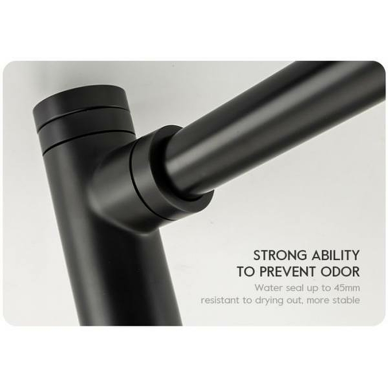 Сифон для раковины Frap F82-7 Черный матовый от магазина ЛесКонПром.ру