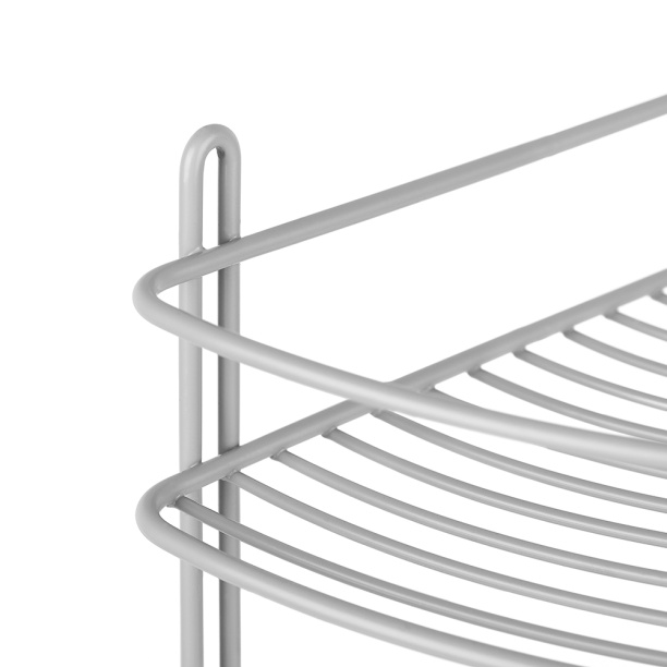 Полка сетчатая ЧМЗ 3-ярусная угловая серая от магазина ЛесКонПром.ру