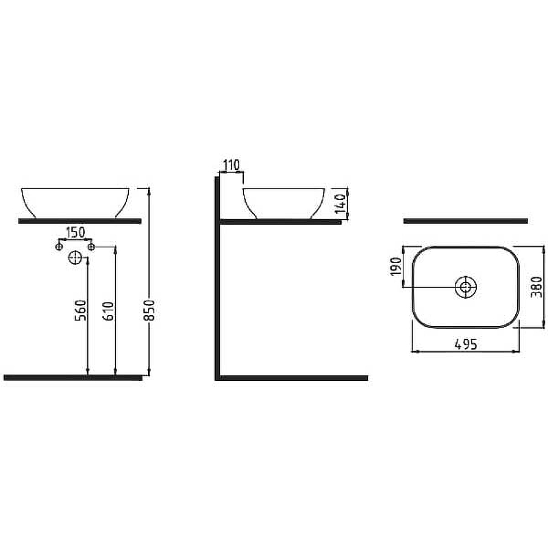 Раковина-чаша Bien Motto 49 MTLG05003FD0W5000 Белая от магазина ЛесКонПром.ру