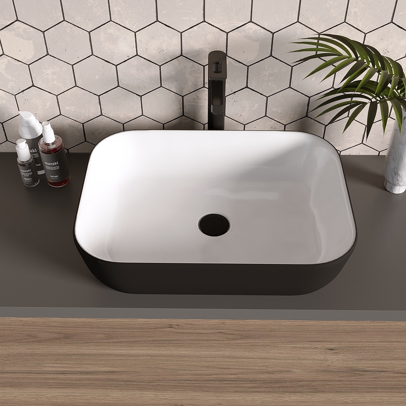 Раковина-чаша Grossman 46 GR-4041BW Белая Черная от магазина ЛесКонПром.ру