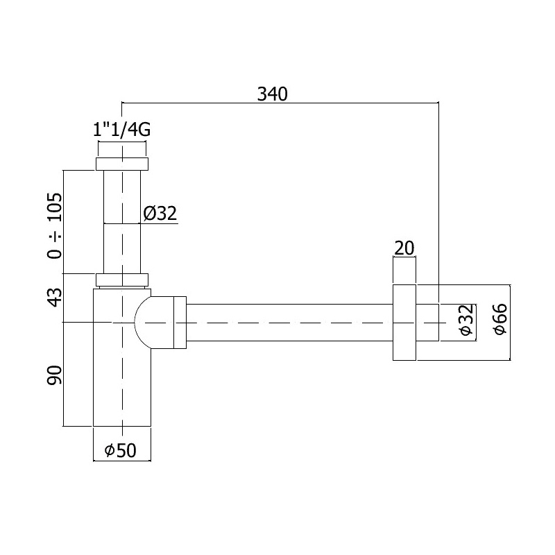 Сифон для раковины Paffoni Minimal ZACC240BO Белый матовый от магазина ЛесКонПром.ру