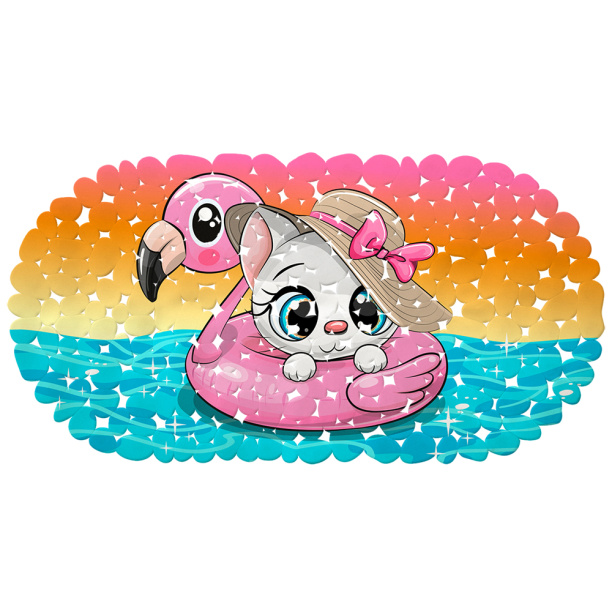 Коврик ВИЛИНА Котенок на круге 39х69 см антискользящий от магазина ЛесКонПром.ру