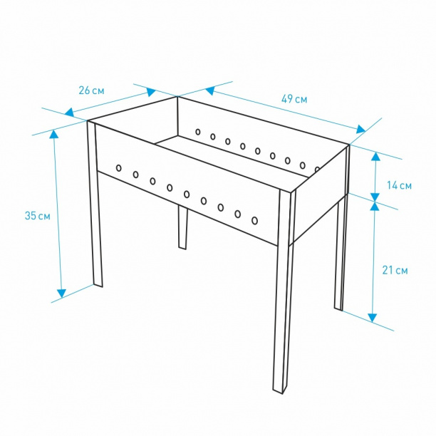 Мангал разборный 49х26х35 см от магазина ЛесКонПром.ру