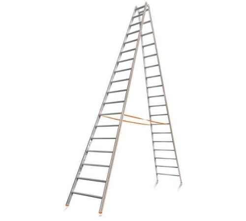 Двухсторонняя стремянка алюминиевая Эйфель 18 ступеней (арт. Комфорт-Профи 218) от магазина ЛесКонПром.ру