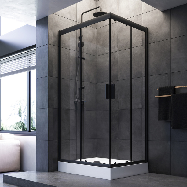 Душевой уголок AM.PM 100х80х200 см черный профиль от магазина ЛесКонПром.ру