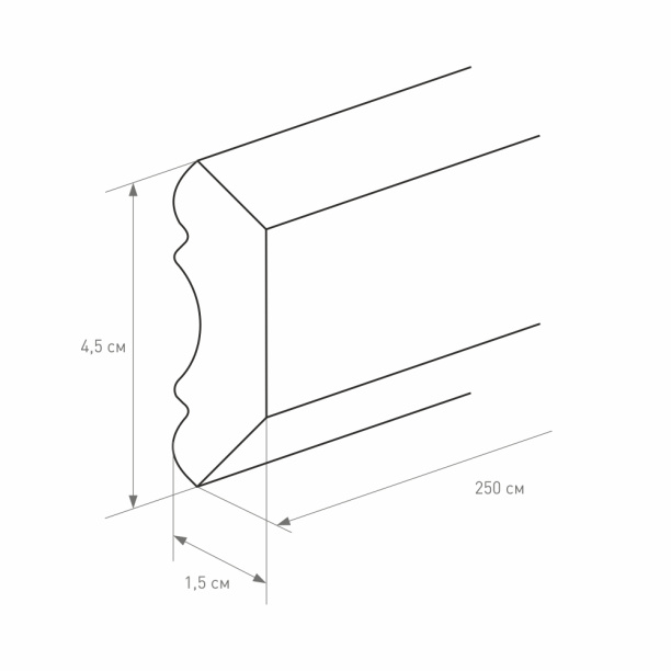 Плинтус 15х45х2500 мм термолипа от магазина ЛесКонПром.ру