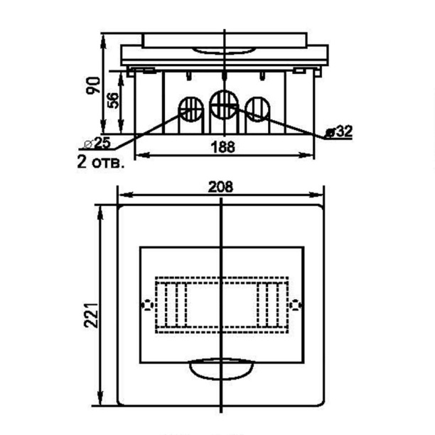 Ящик пластиковый внутренний EKF ЩРВ-П-8 от магазина ЛесКонПром.ру