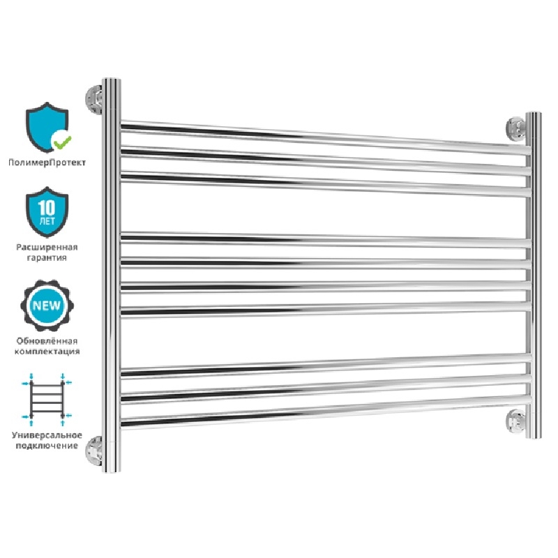 Водяной полотенцесушитель Сунержа Богема 600х900 L Хром от магазина ЛесКонПром.ру