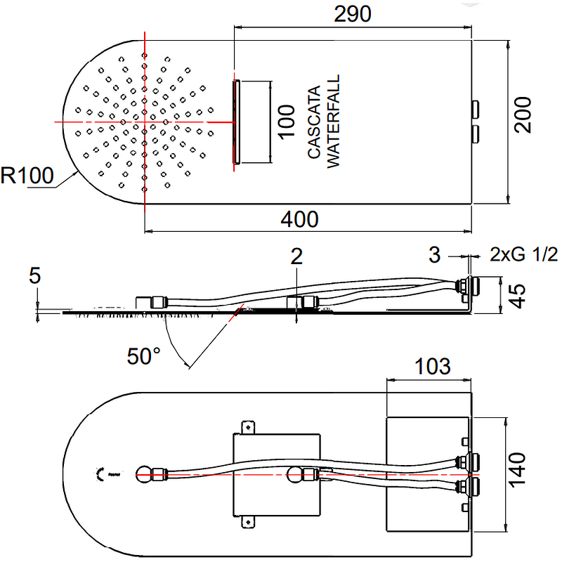 Верхний душ Remer 350UFMCAX Хром от магазина ЛесКонПром.ру
