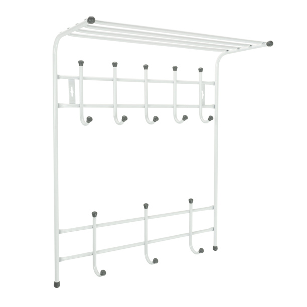 Вешалка настенная Ника ВПТ8 59х27х71 см с полкой белая от магазина ЛесКонПром.ру