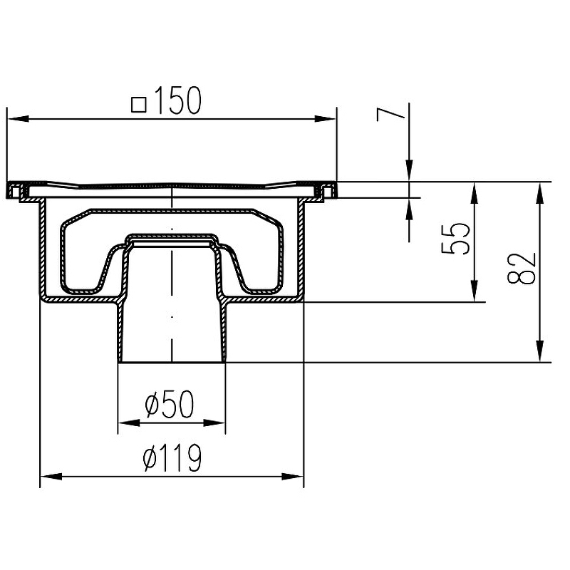 Душевой трап Paini 320XN с решеткой Хром от магазина ЛесКонПром.ру
