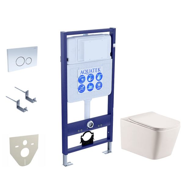Инсталляция Aquatek Либра с унитазом, сиденьем, кнопкой белый от магазина ЛесКонПром.ру