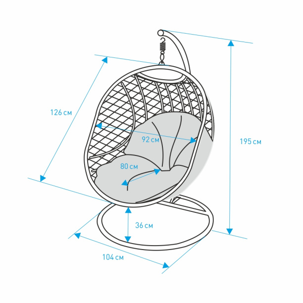 Подвесное кресло Амадора 120х80х195 см от магазина ЛесКонПром.ру