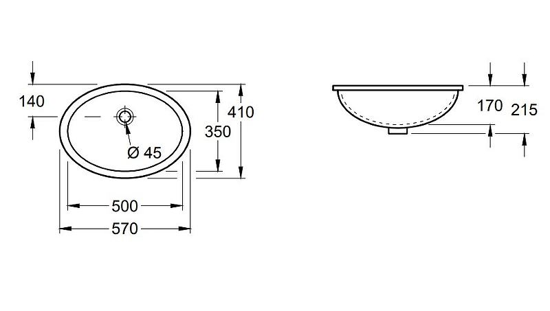 Раковина Villeroy&Boch Evana 57 614700R1 Альпийский белый от магазина ЛесКонПром.ру